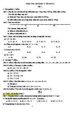 Kiểm tra chương II - Số học 6
